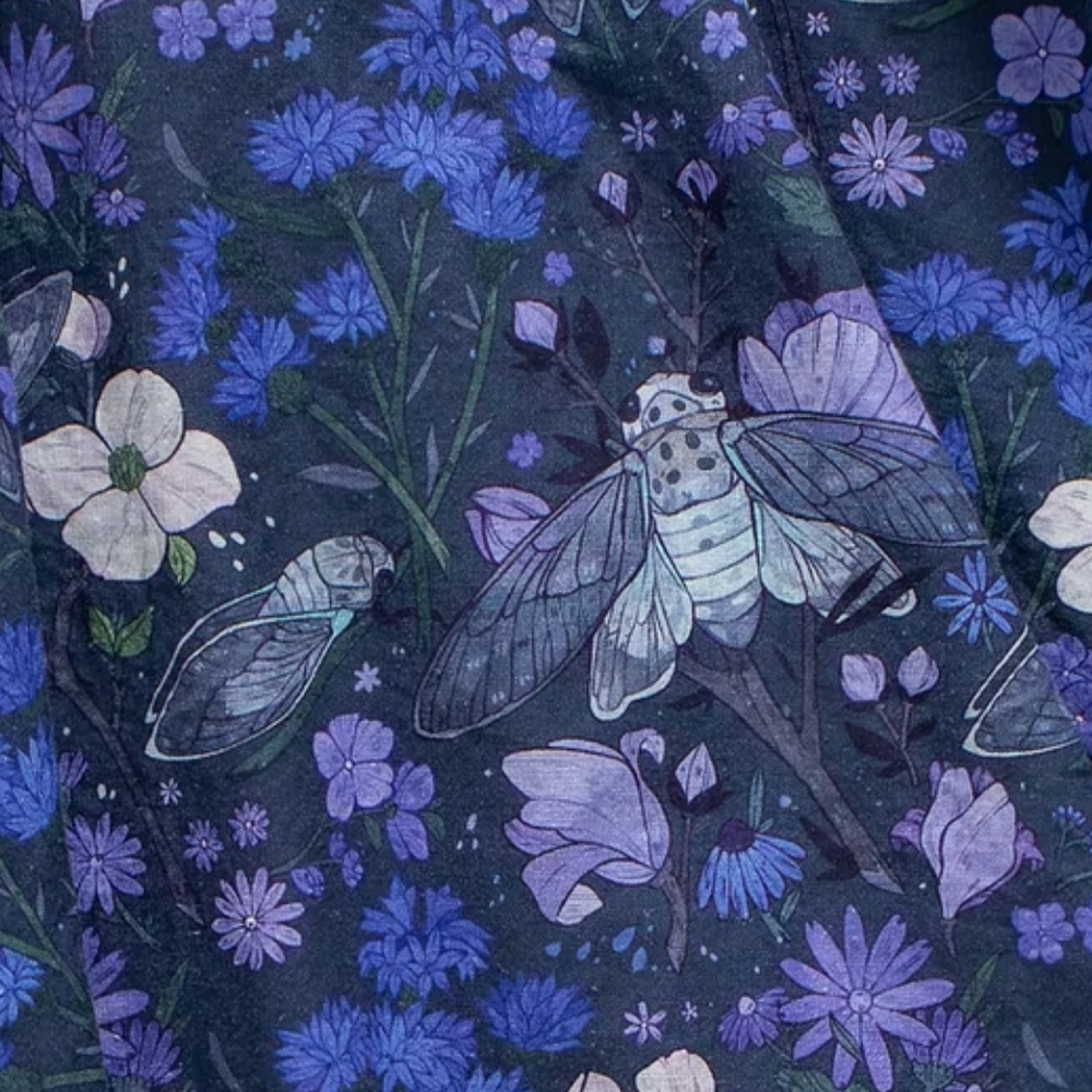 Navy Cicada Symphony Midi Skirt - Picture 2 of 8